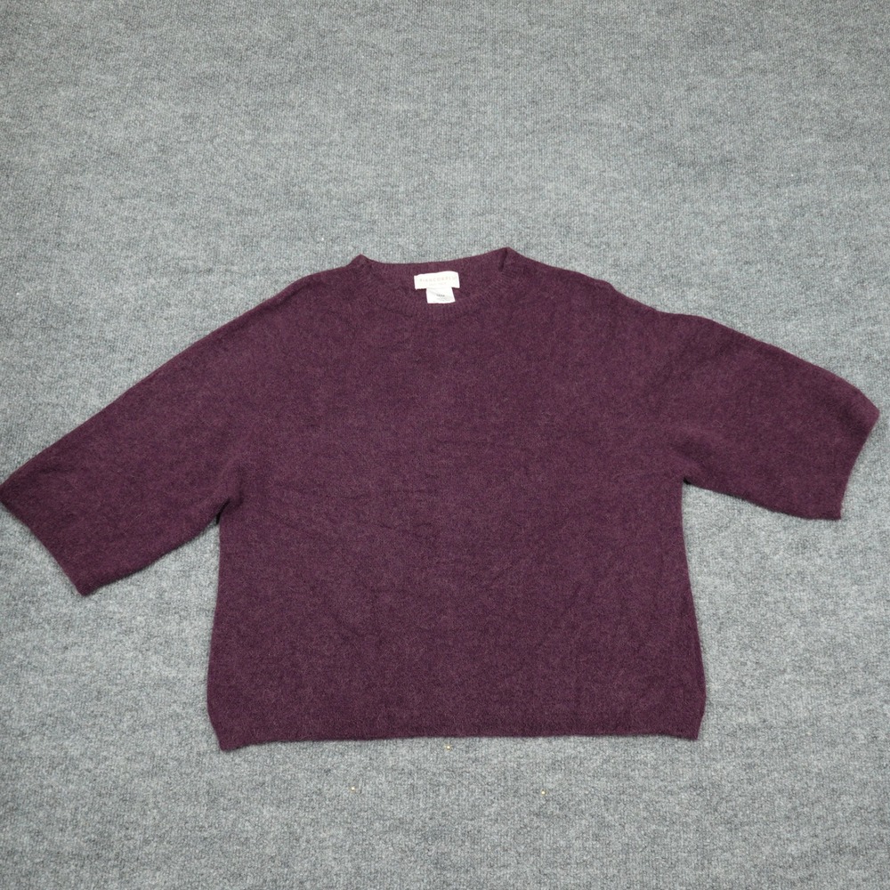 Bianco & Blu Sweater Womens Medium Purple Alpaca Wool Blend Short Sleeve Italy